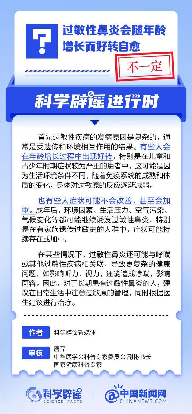 过敏性鼻炎会随年龄增长而好转自愈？解读来了-萌番资讯网