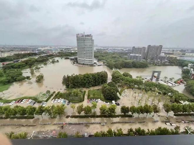 图片[2]-奉贤东部地区积水严重，最深处淹到了车顶，全区水闸均已开启，全力排水抢险-萌番资讯网